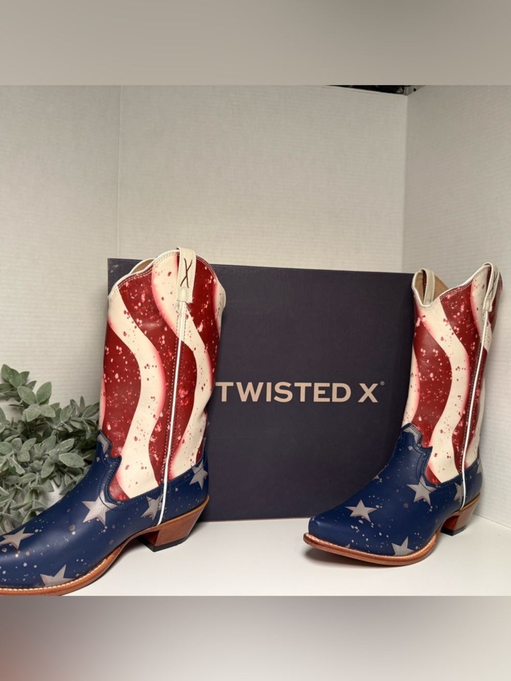 Twisted X Women's Steppin' Out Western Boots American Flag Snip Toe Size 10B USA - Picture 14 of 16